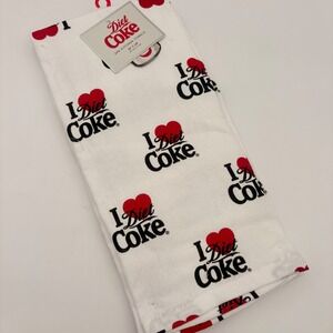Diet Coke 2PK Kitchen Towels I Heart Diet Coke Graphic Print White 18x28 NWT